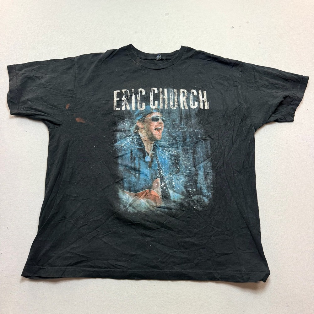 Tultex Eric Church T-Shirt Mens Extra Large Black Fair Graphic Concert Tee